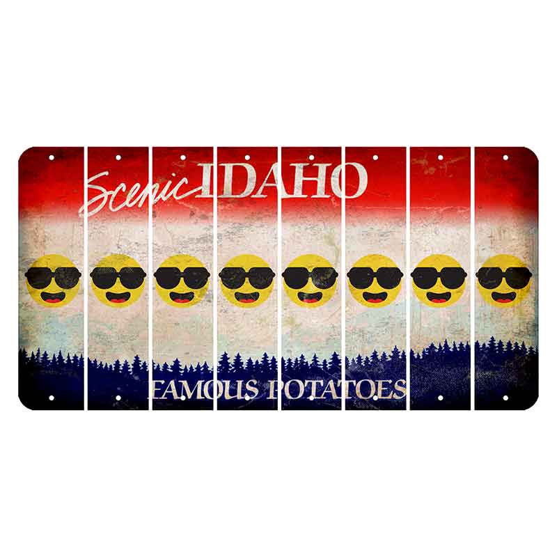 Idaho Scenic Cut License Plate Strips (Set of 8) Emoji - Shades
