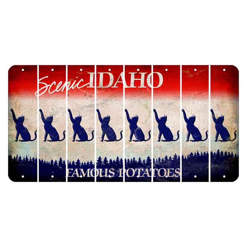 Idaho Scenic Cut License Plate Strips (Set of 8) Cat
