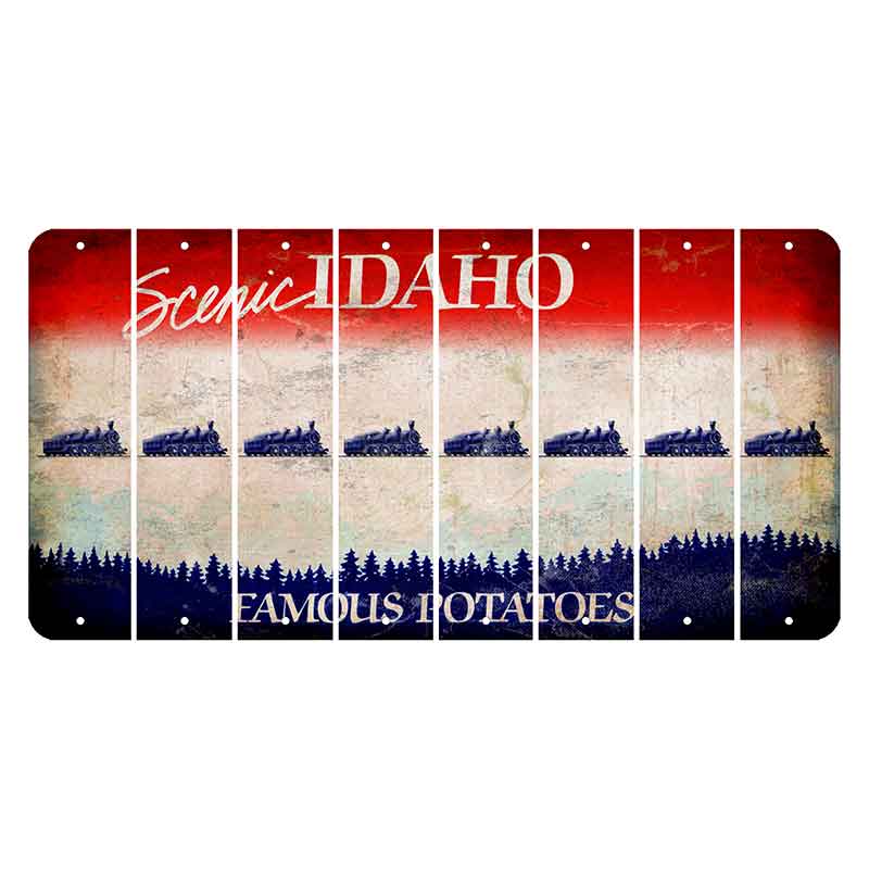 Idaho Scenic Cut License Plate Strips (Set of 8) Train