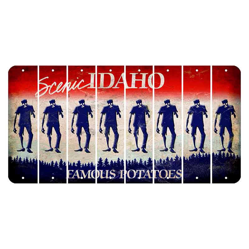 Idaho Scenic Cut License Plate Strips (Set of 8) Zombie