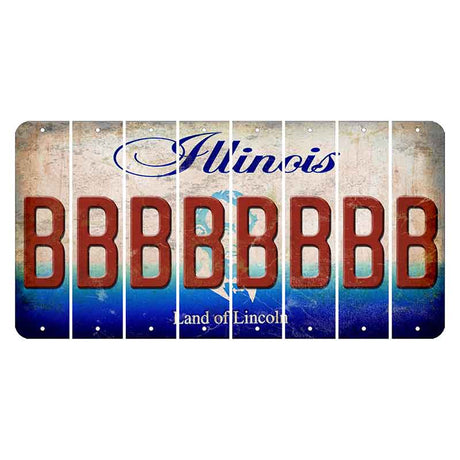 Illinois Abraham Lincoln Cut License Plate Strips (Set of 8)