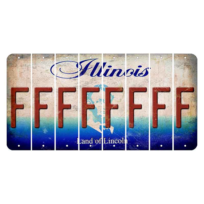 Illinois Abraham Lincoln Cut License Plate Strips (Set of 8)