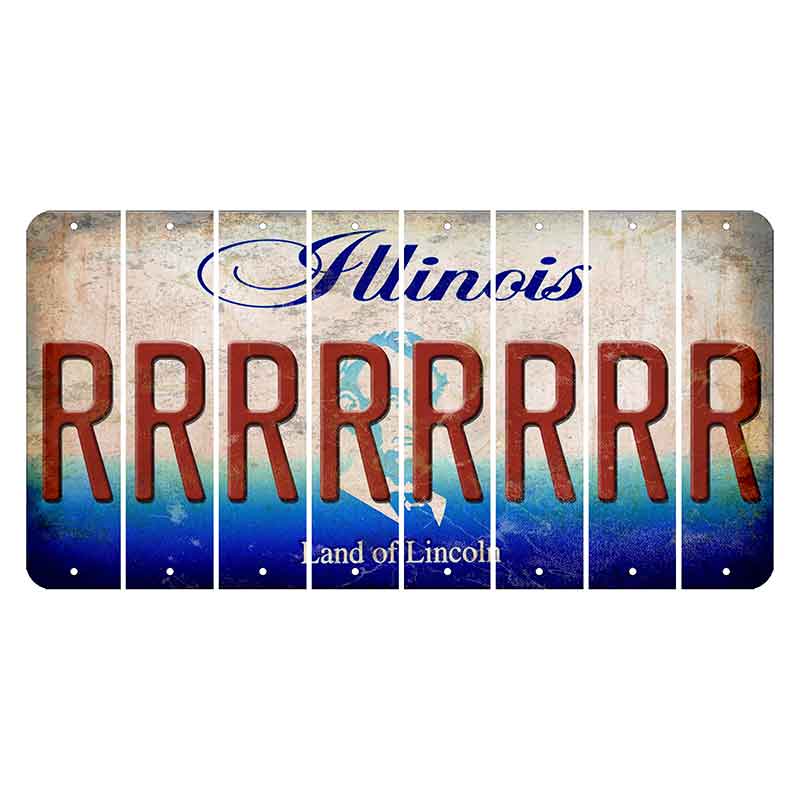 Illinois Abraham Lincoln Cut License Plate Strips (Set of 8) R