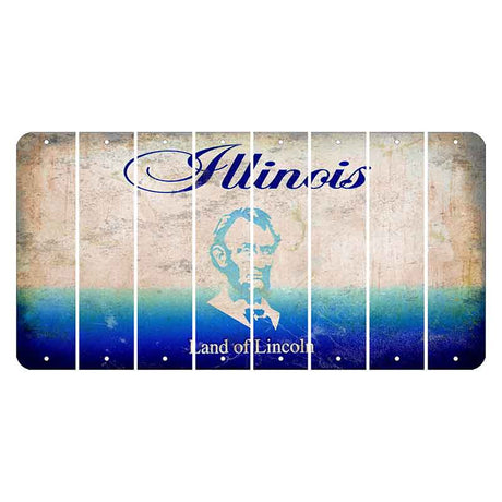 Illinois Abraham Lincoln Cut License Plate Strips (Set of 8)