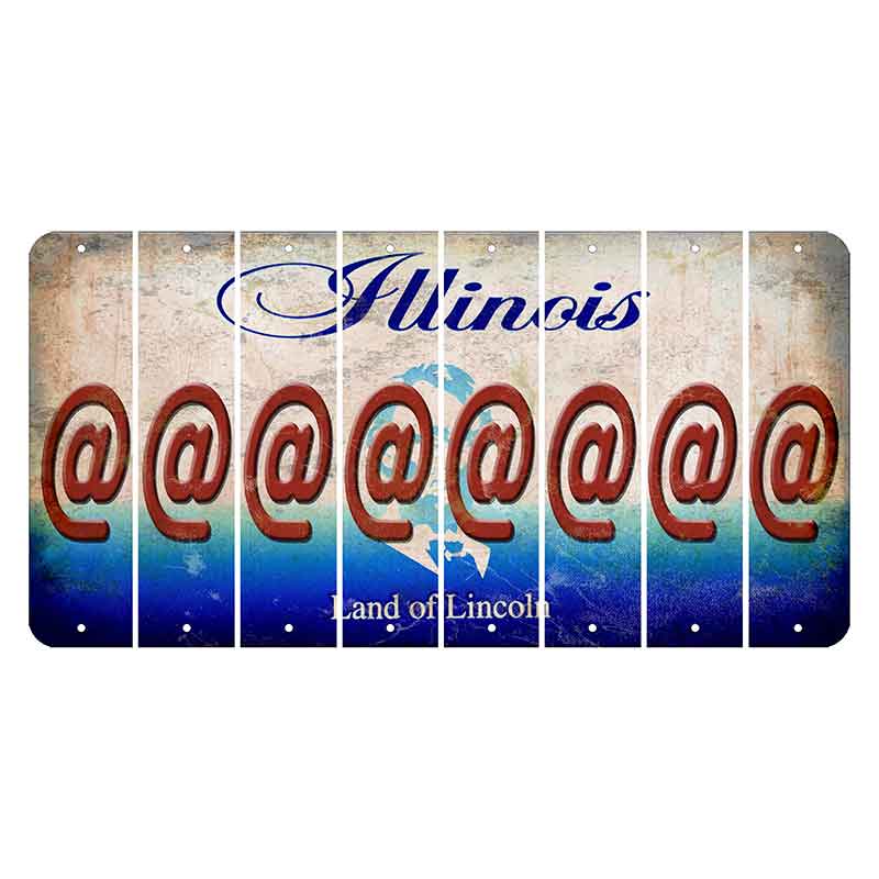 Illinois Abraham Lincoln Cut License Plate Strips (Set of 8)