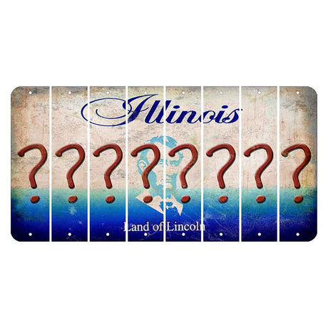 Illinois Abraham Lincoln Cut License Plate Strips (Set of 8)