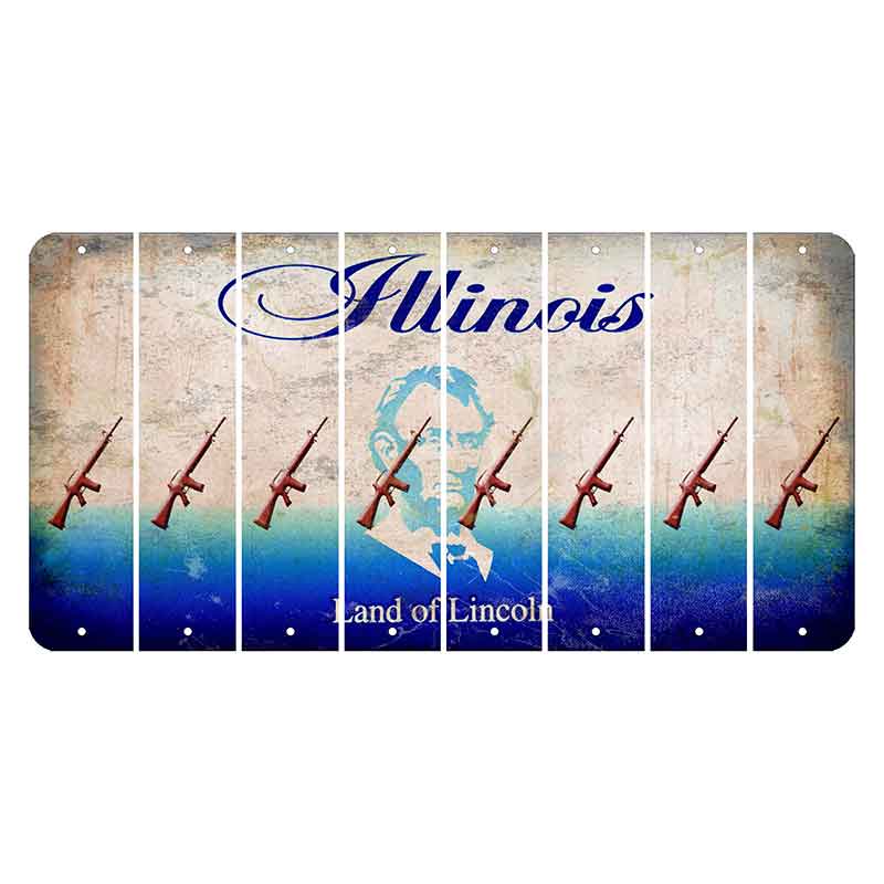 Illinois Abraham Lincoln Cut License Plate Strips (Set of 8)