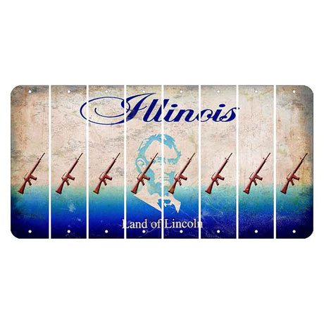 Illinois Abraham Lincoln Cut License Plate Strips (Set of 8)