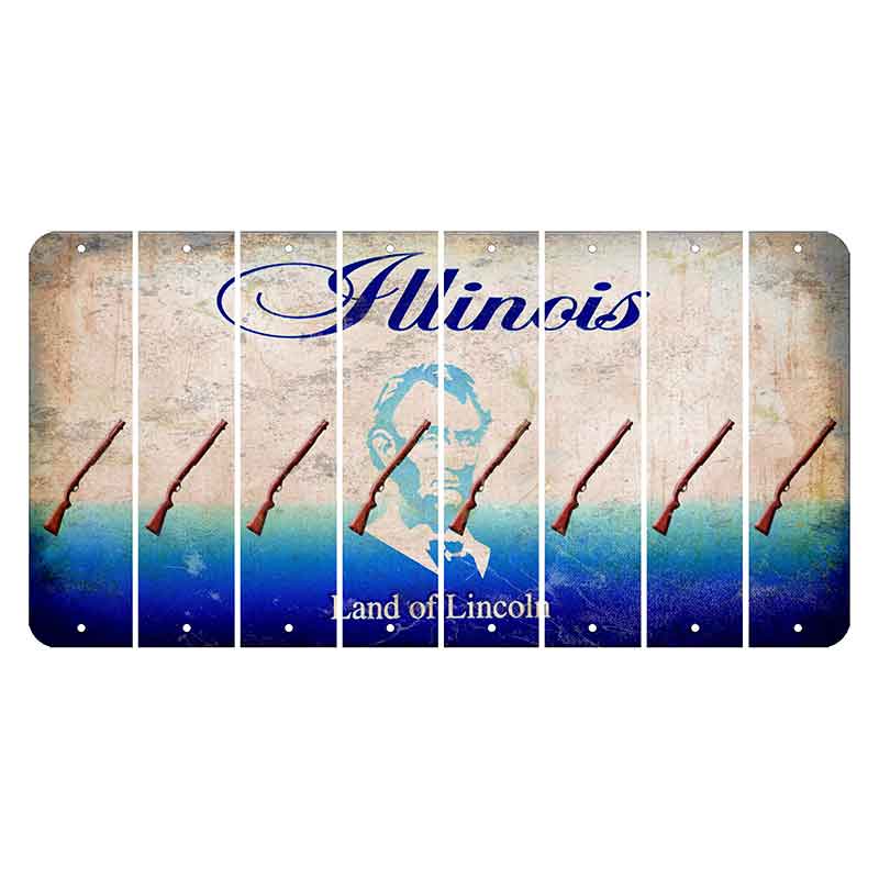 Illinois Abraham Lincoln Cut License Plate Strips (Set of 8)