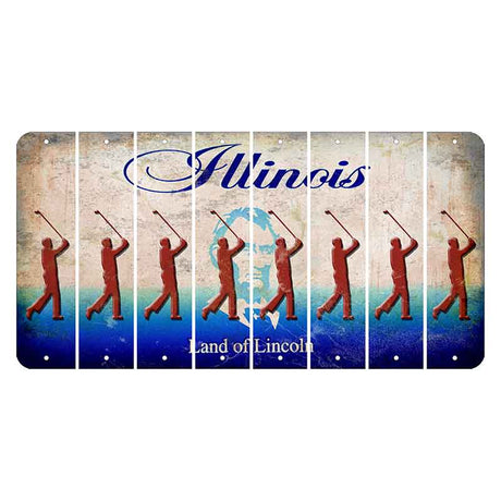 Illinois Abraham Lincoln Cut License Plate Strips (Set of 8)