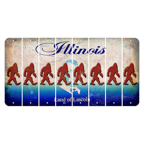 Illinois Abraham Lincoln Cut License Plate Strips (Set of 8)