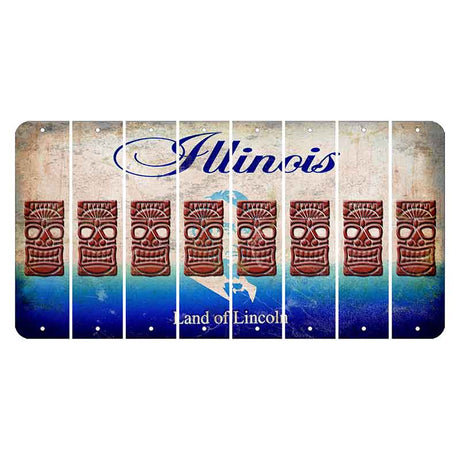 Illinois Abraham Lincoln Cut License Plate Strips (Set of 8)