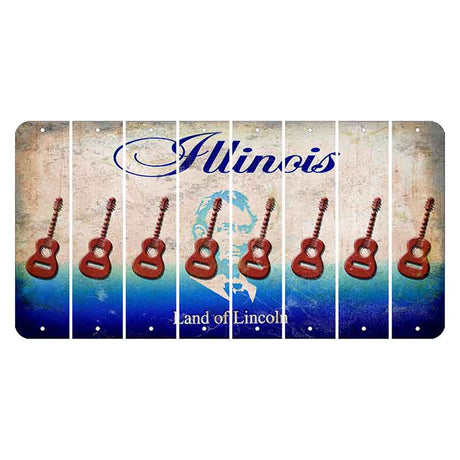 Illinois Abraham Lincoln Cut License Plate Strips (Set of 8)