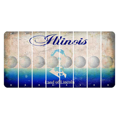 Illinois Abraham Lincoln Cut License Plate Strips (Set of 8)