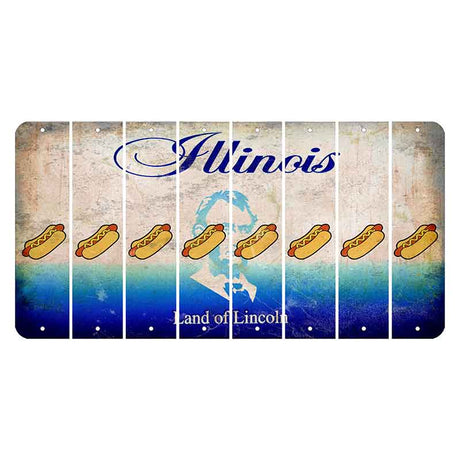 Illinois Abraham Lincoln Cut License Plate Strips (Set of 8)