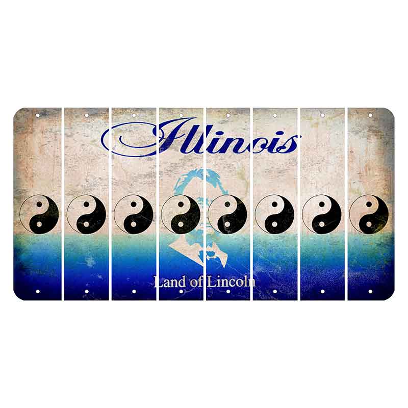 Illinois Abraham Lincoln Cut License Plate Strips (Set of 8)