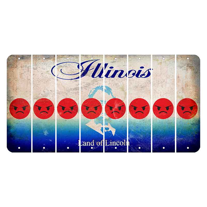 Illinois Abraham Lincoln Cut License Plate Strips (Set of 8)