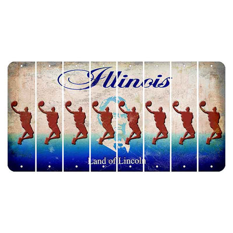 Illinois Abraham Lincoln Cut License Plate Strips (Set of 8)