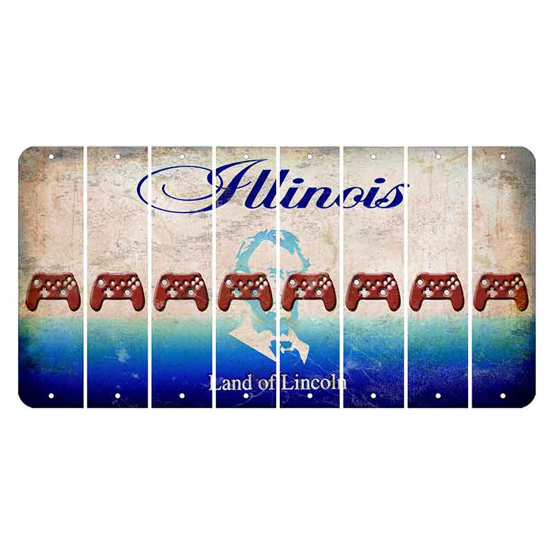 Illinois Abraham Lincoln Cut License Plate Strips (Set of 8)