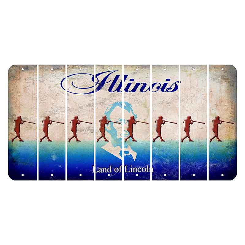 Illinois Abraham Lincoln Cut License Plate Strips (Set of 8)