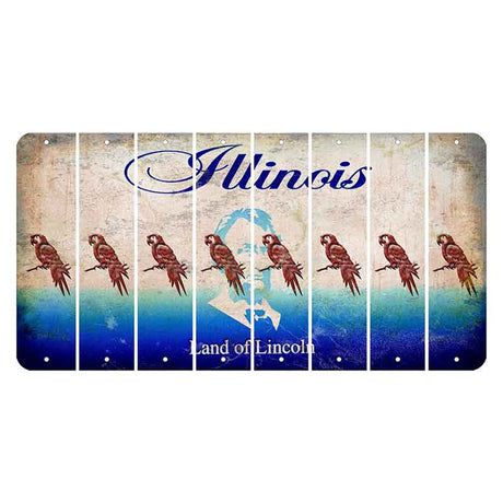 Illinois Abraham Lincoln Cut License Plate Strips (Set of 8)