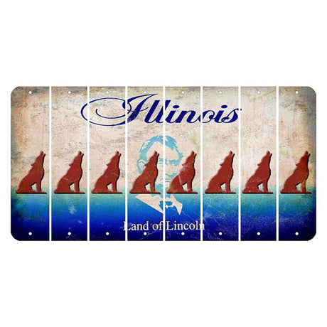 Illinois Abraham Lincoln Cut License Plate Strips (Set of 8)