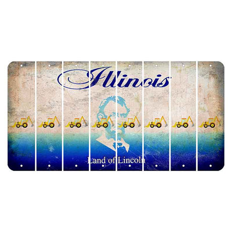 Illinois Abraham Lincoln Cut License Plate Strips (Set of 8)