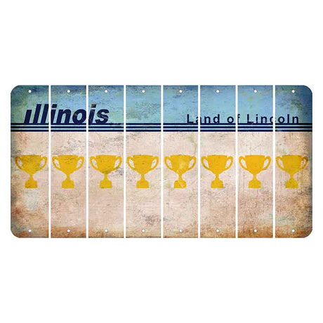 Illinois Light Blue Cut License Plate Strips (Set of 8)