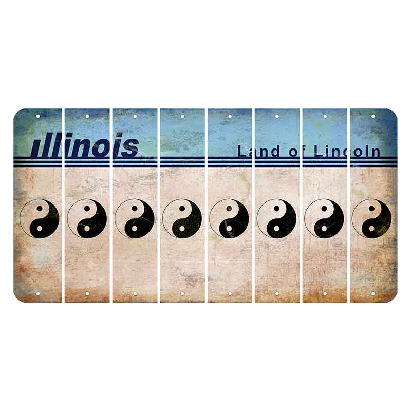 Illinois Light Blue Cut License Plate Strips (Set of 8)