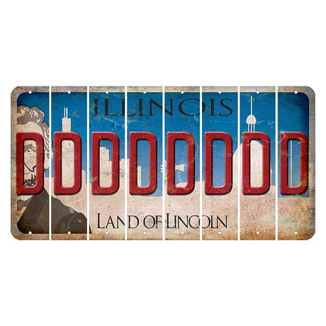 Illinois Skyline Cut License Plate Strips (Set of 8)