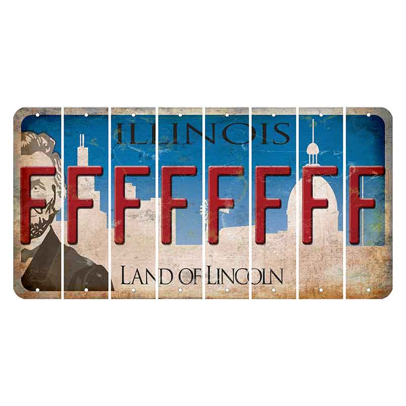 Illinois Skyline Cut License Plate Strips (Set of 8) F