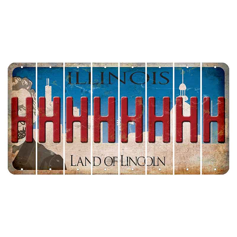 Illinois Skyline Cut License Plate Strips (Set of 8)