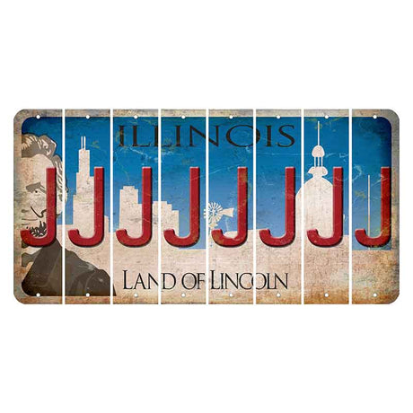 Illinois Skyline Cut License Plate Strips (Set of 8)