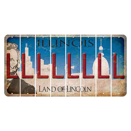 Illinois Skyline Cut License Plate Strips (Set of 8)