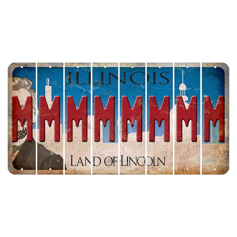 Illinois Skyline Cut License Plate Strips (Set of 8) M