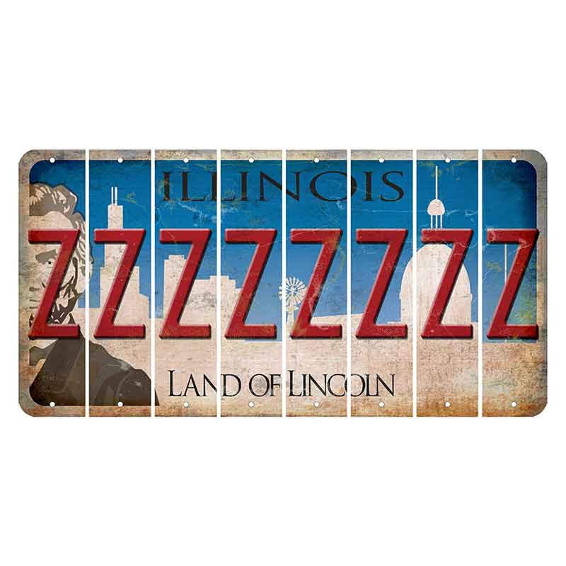 Illinois Skyline Cut License Plate Strips (Set of 8) Z