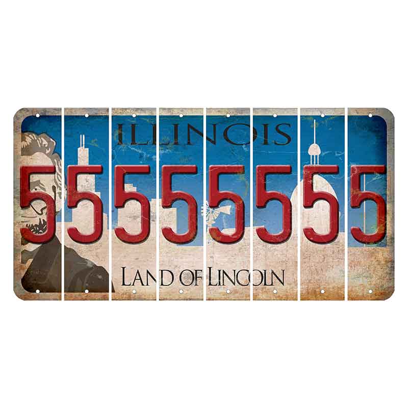 Illinois Skyline Cut License Plate Strips (Set of 8) 5
