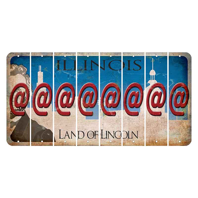 Illinois Skyline Cut License Plate Strips (Set of 8) At Sign
