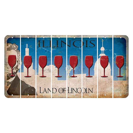 Illinois Skyline Cut License Plate Strips (Set of 8)