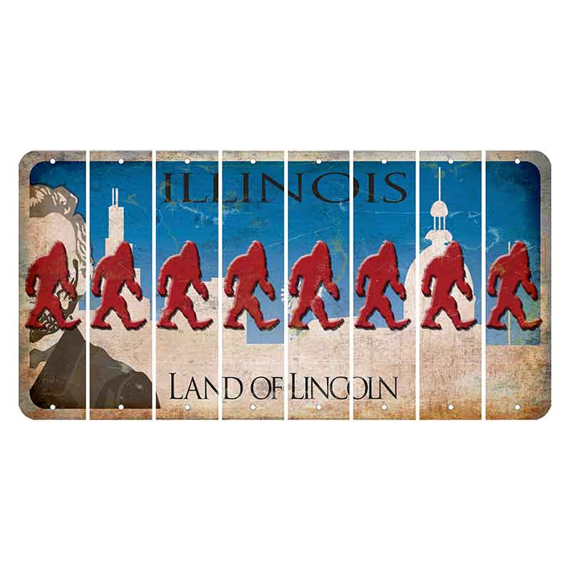 Illinois Skyline Cut License Plate Strips (Set of 8) Bigfoot
