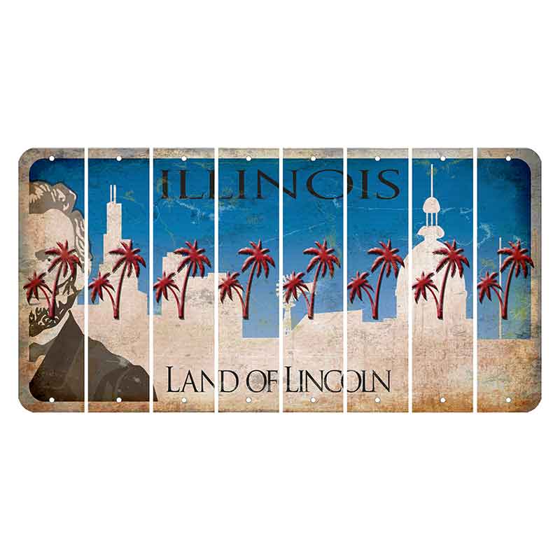 Illinois Skyline Cut License Plate Strips (Set of 8)