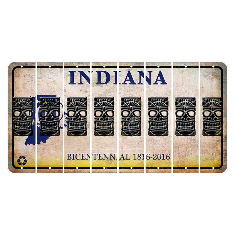 Indiana Bicentennial Cut License Plate Strips (Set of 8)