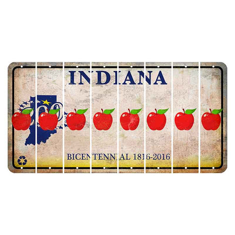 Indiana Bicentennial Cut License Plate Strips (Set of 8)