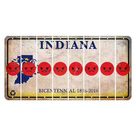 Indiana Bicentennial Cut License Plate Strips (Set of 8)