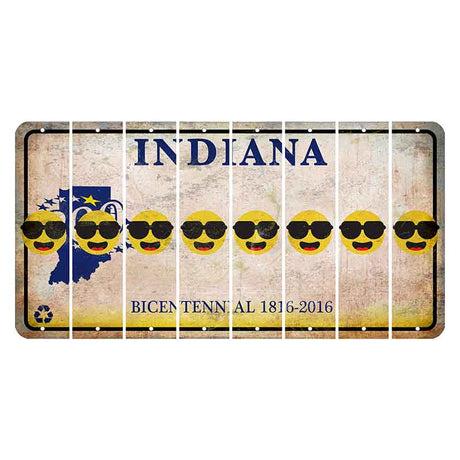 Indiana Bicentennial Cut License Plate Strips (Set of 8)