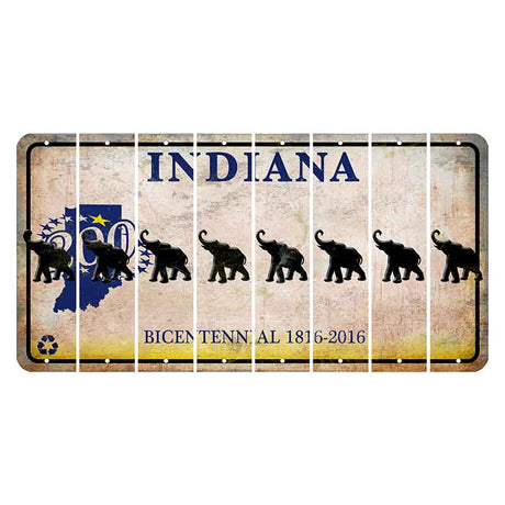 Indiana Bicentennial Cut License Plate Strips (Set of 8)