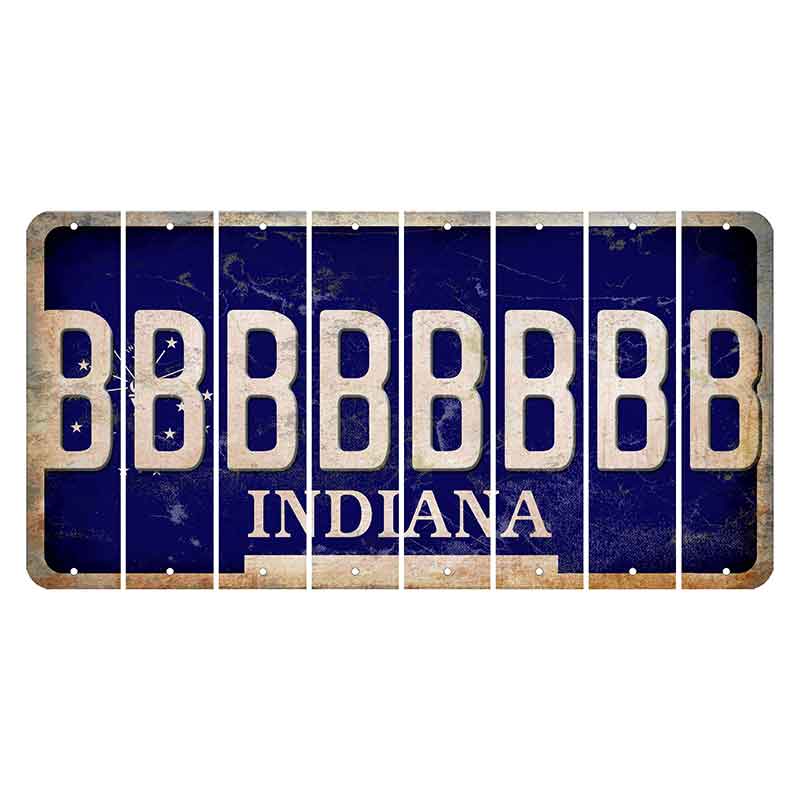 Indiana Blue Cut License Plate Strips (Set of 8)