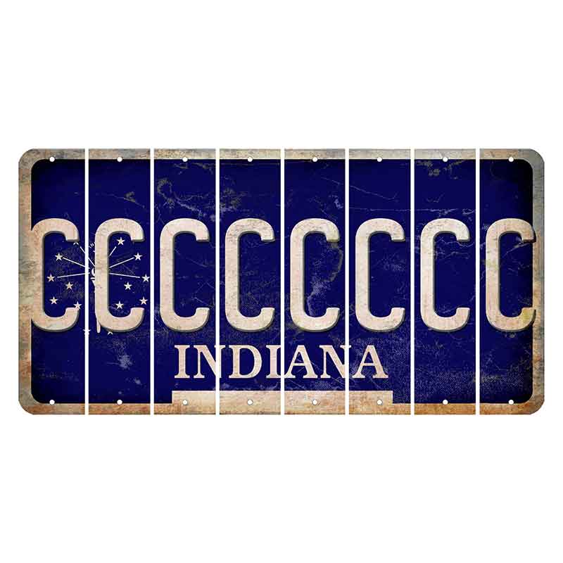 Indiana Blue Cut License Plate Strips (Set of 8)