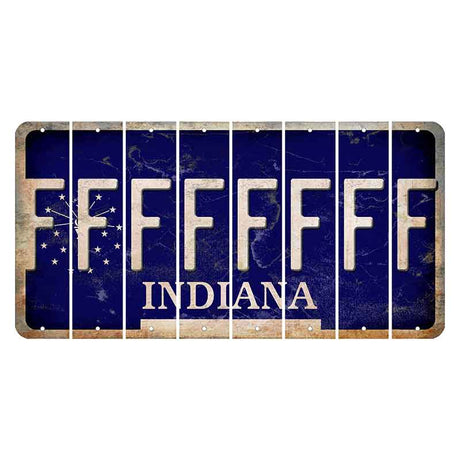 Indiana Blue Cut License Plate Strips (Set of 8)