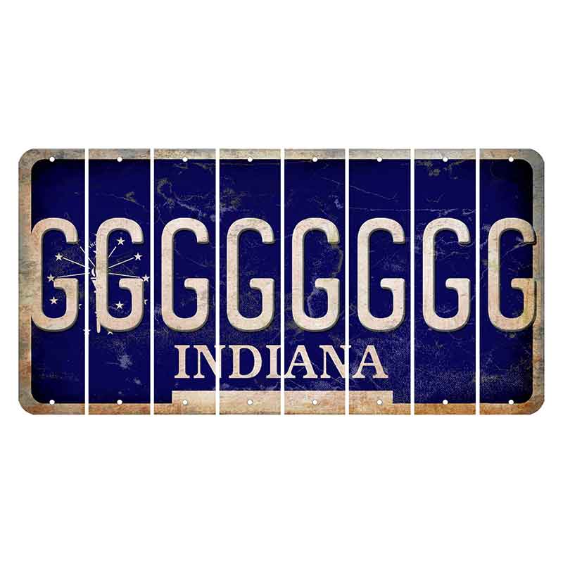 Indiana Blue Cut License Plate Strips (Set of 8)